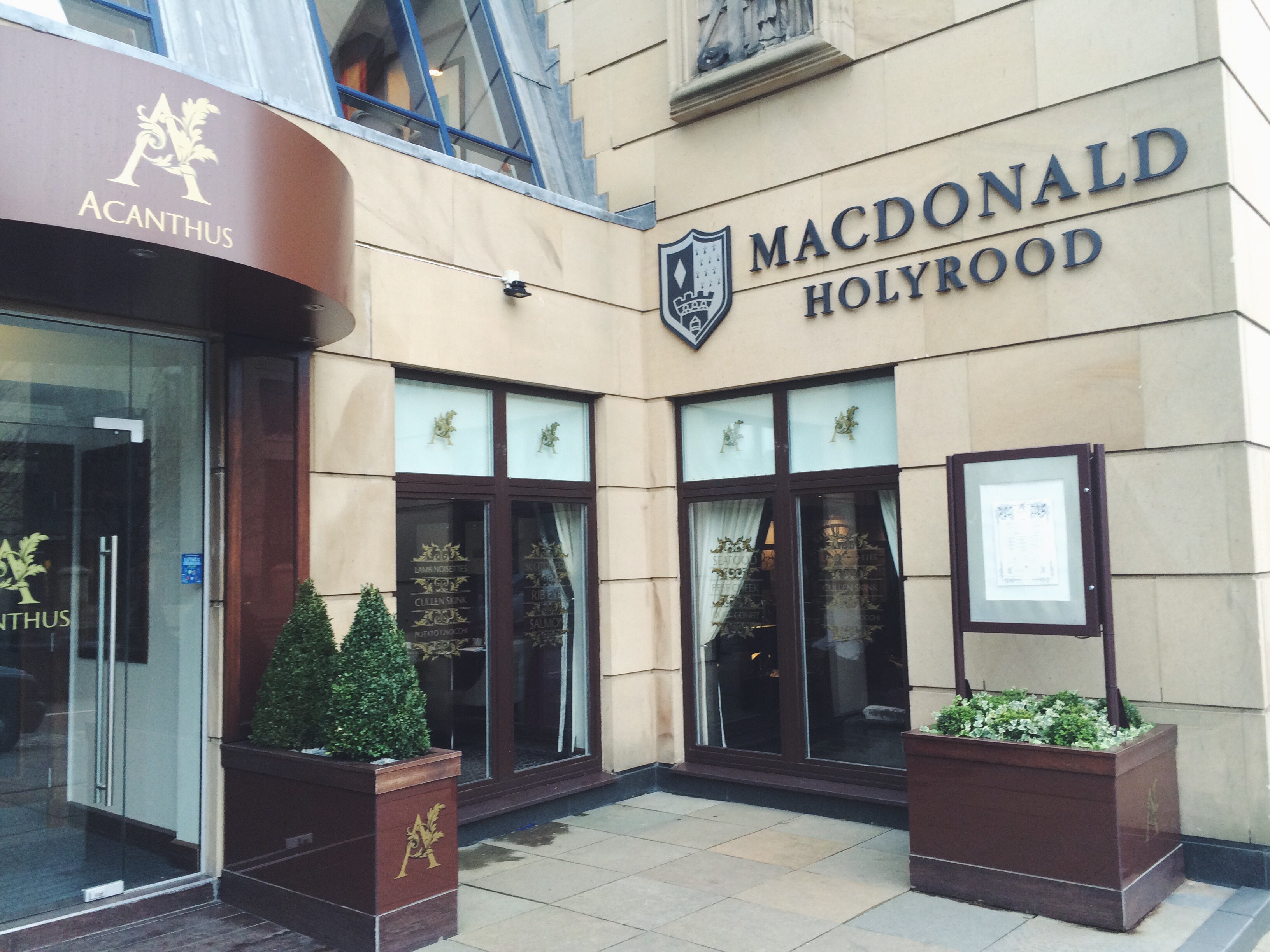 Checking into the Macdonald Holyrood Hotel, Edinburgh
