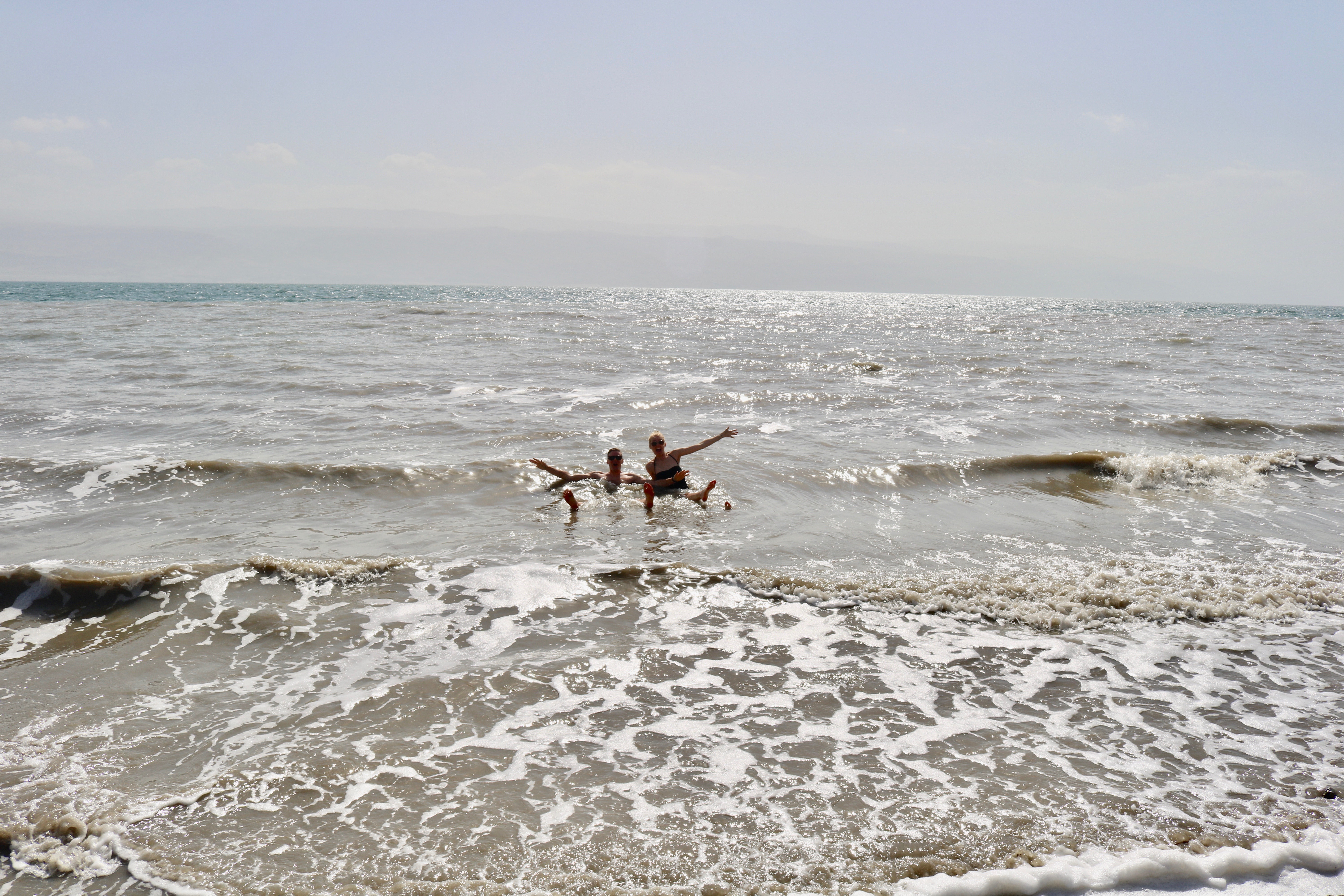 Floating in the Dead Sea